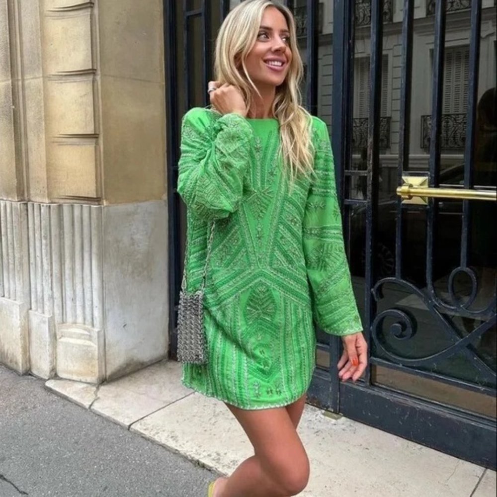 Zara Beaded Tunic Dress - Picture 2 of 16